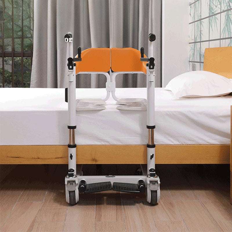 Transfer Lift Wheelchair with 180° Split Seat and Integrated Bedpan – 440 lb Capacity