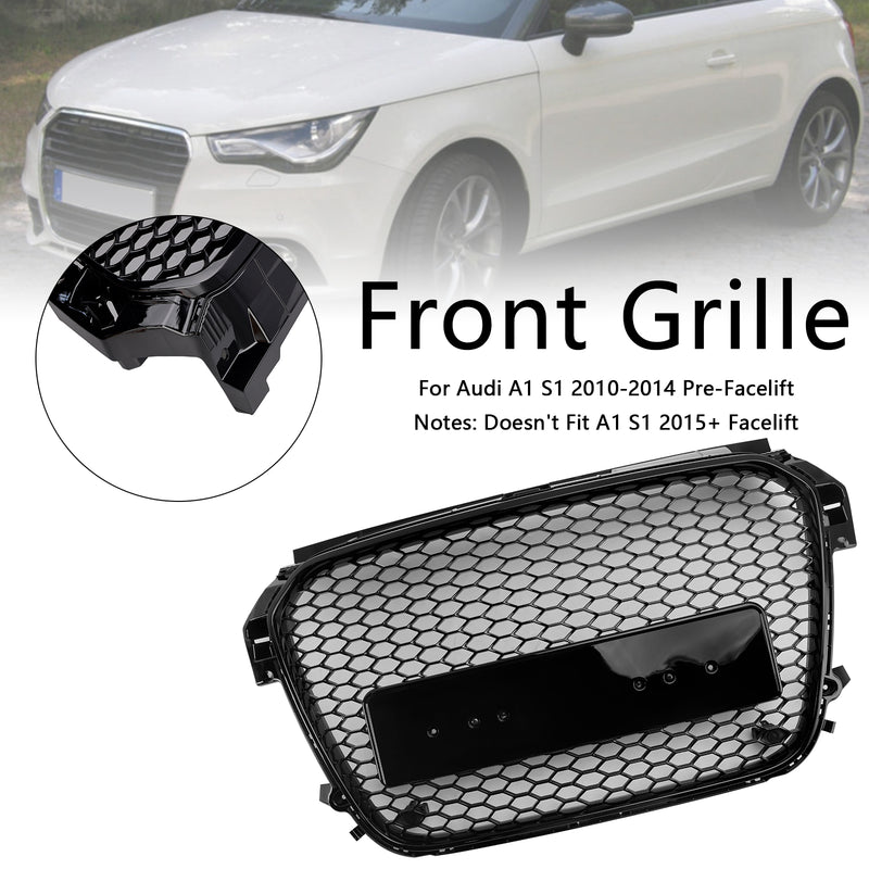 Gloss Black Front Honeycomb Bumper Grill Grille Fit Audi A1 S1 2010-2014