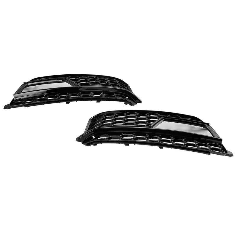 2PCS Front Fog Lamp Black Grille Grill Fit AUDI A5 S-Line S5 2013-2016