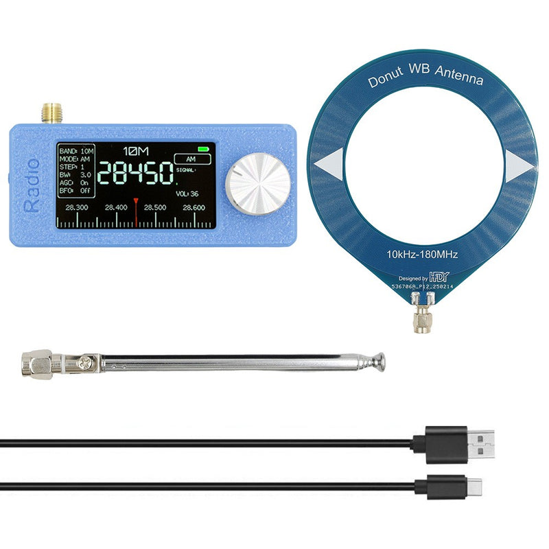 SI4732 Portable Radio 0.5-108MHz LSB USB AM FM Mini Pocket Radio with 2 Antenna