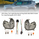 2PCS Rear Tail Light Bracket & Plug Bulb 68270837/92AA For Jeep Renegade 15-23