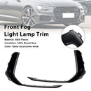 2PCS Front Fog Light Lamp Trim Fit Audi A6 C8 S-Line S6 2019-2023 Black
