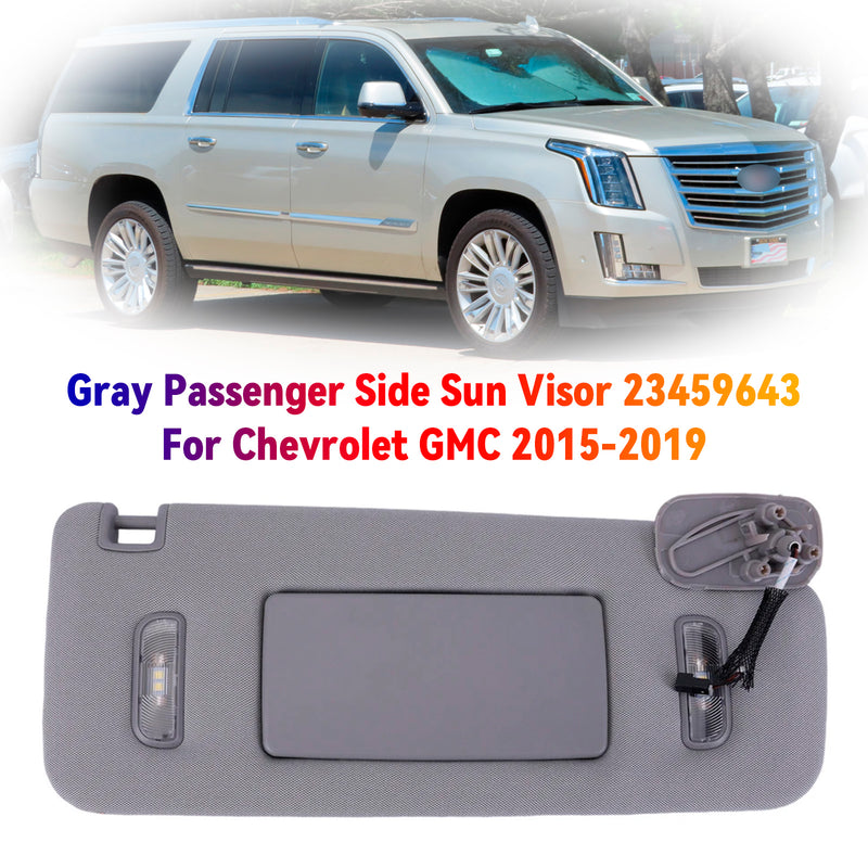Gray Right Side Sun Visor 23459643 For Chevrolet GMC 2014-2019
