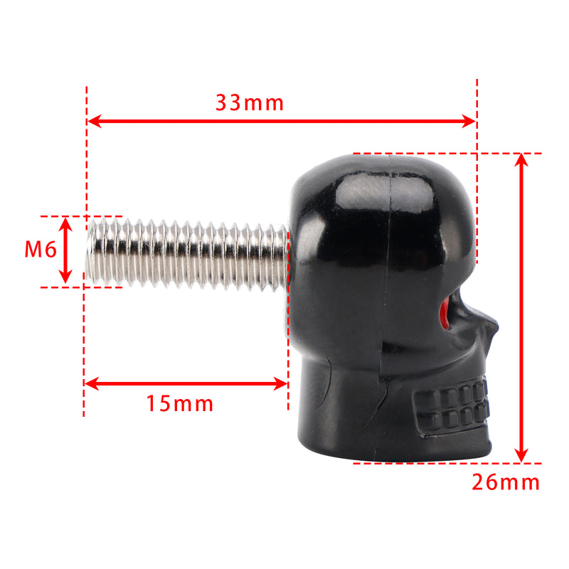 4x Custom SKULL License Plate Bolt Screw Black Plastic Motorcycle Chopper Bobber