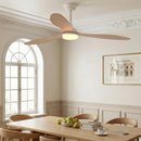 Remote Quiet 6 Speeds Black White Modern 52" Pendant Ceiling Fan with Light