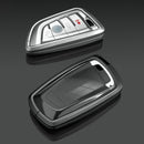 Aluminum Alloy TPU Silvery Car Key Case Cover With Buckle For BMW x3 x1 x5