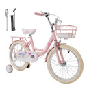 16" Child Bicycle Girls Bike with auxiliary wheels & Rack & Basket Pink