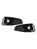 Black Front Fog Light Grille Trim Cover Fit Audi A4 B9 S-LINE S4 2018-2020