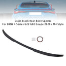 Gloss Black Rear Boot Spoiler For BMW 4 Series G22 G82 Coupe 2020+ M4 Style