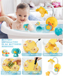 360°Adjustable Electric Duck Bathtub Sprinkler Baby Bath Toys Kids Bathroom