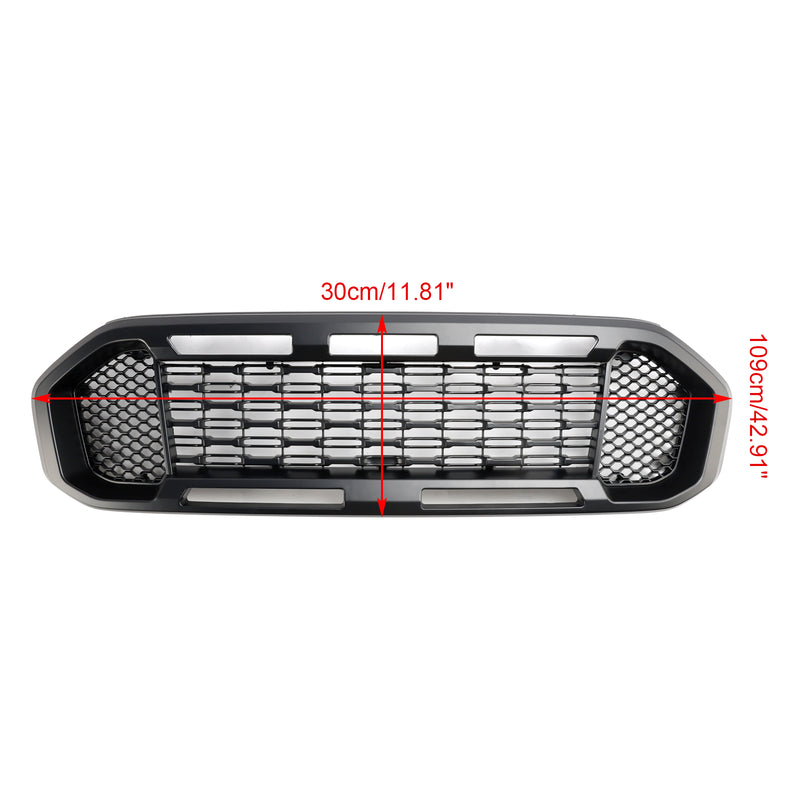 Black Front Bumper Grill Grille Fit Ford Ranger T8 2019-2023