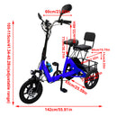 Three Wheel Electric Tricycle for Adults 3 Wheel Motorized Folding E-Bike