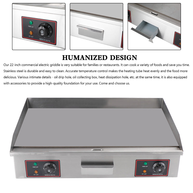 30" Commercial Electric Griddle Countertop Griddle Grill Countertop Grill 4400W