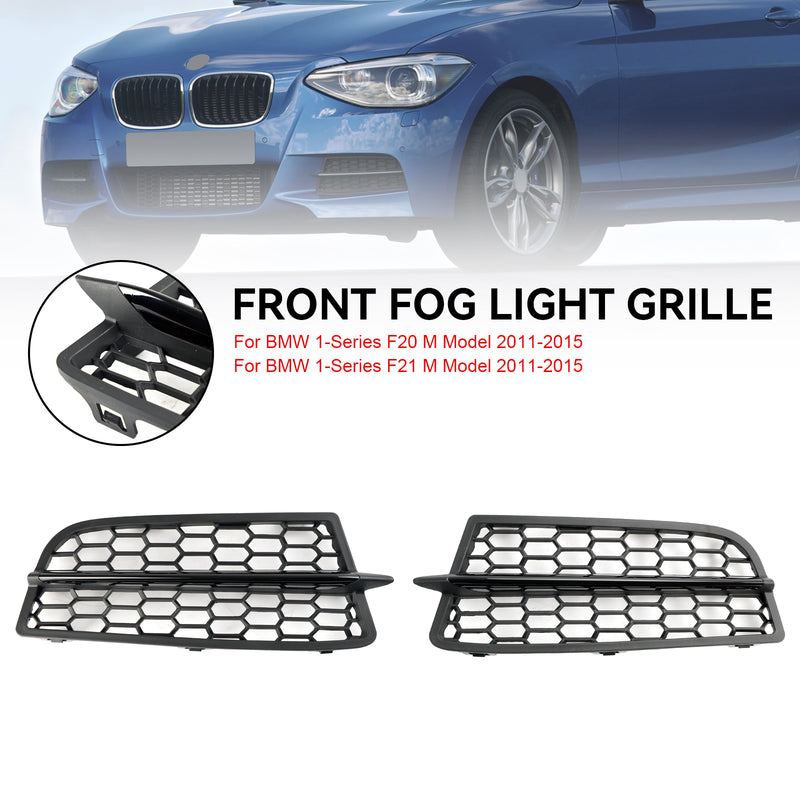 BMW F20 F21 2011-2015 M 2PCS Front Bumper Fog Light Cover Bezel Grill Grille