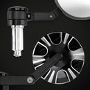 Billet Aluminum 22mm 25mm Round Bar End Mirror For Tracker Superbike Motorcycle