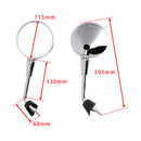 PAIR SHORTY MIRRORS CHROME FOR VESPA PRIMAVERA 50-125 SPRINT 50-150 GTS 125 300