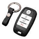 Leather Silicone Car Key Case Cover With Buckle For Kia