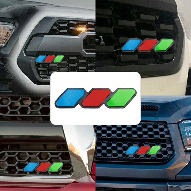Tri-Color Grille Badge Emblem Car Accessories for Toyota Tacoma TRD Tundra RAV4