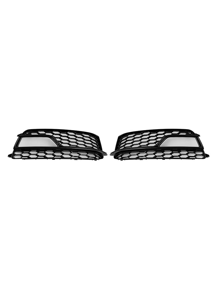 2PCS Front Fog Lamp Black Grille Grill Fit AUDI A5 S-Line S5 2013-2016
