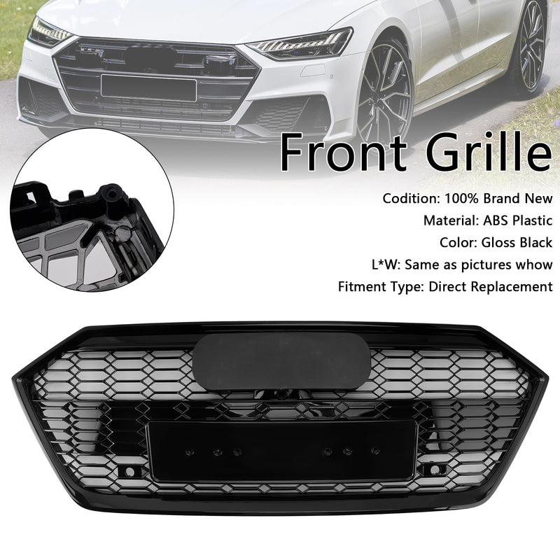 Gloss Black Front Bumper Grill Grille Fit Audi A7 C8 S7 2019-2024