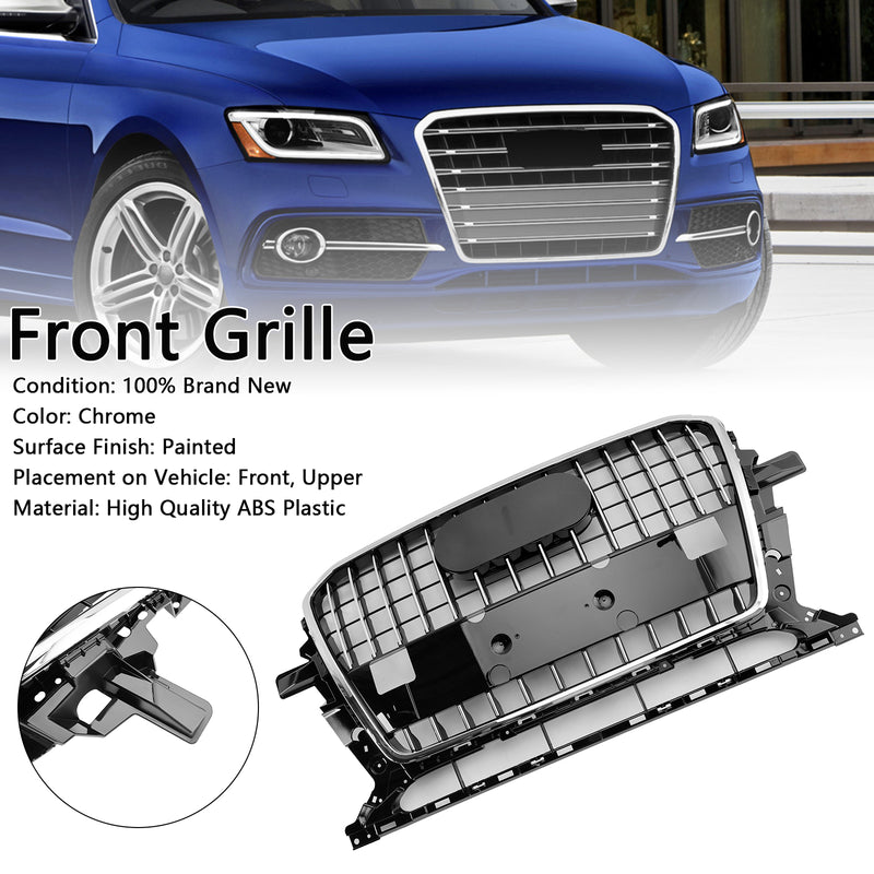 Chrome Front Mesh Sport Hex Grille Grill Fit Audi Q5 8R 2013-2017