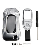 Audi A1 A3 S3 Leather Alloy Zinc Car Key Silvery Case Cover
