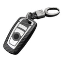 Leather Silicone Car Key Case Cover With Buckle For BMW Square