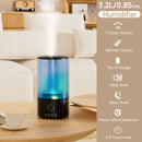 Humidifiers for Bedroom, 3.2L Cool Mist Humidifier for Home Plant and Baby Nursery, Quiet Ultrasonic Humidifier with 360° Nozzle and Colorful Gradient Light, Auto Shut-Off