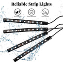 Car Interior Footwell Atmosphere RGB LED Strip Lights With Remote+ APP Control
