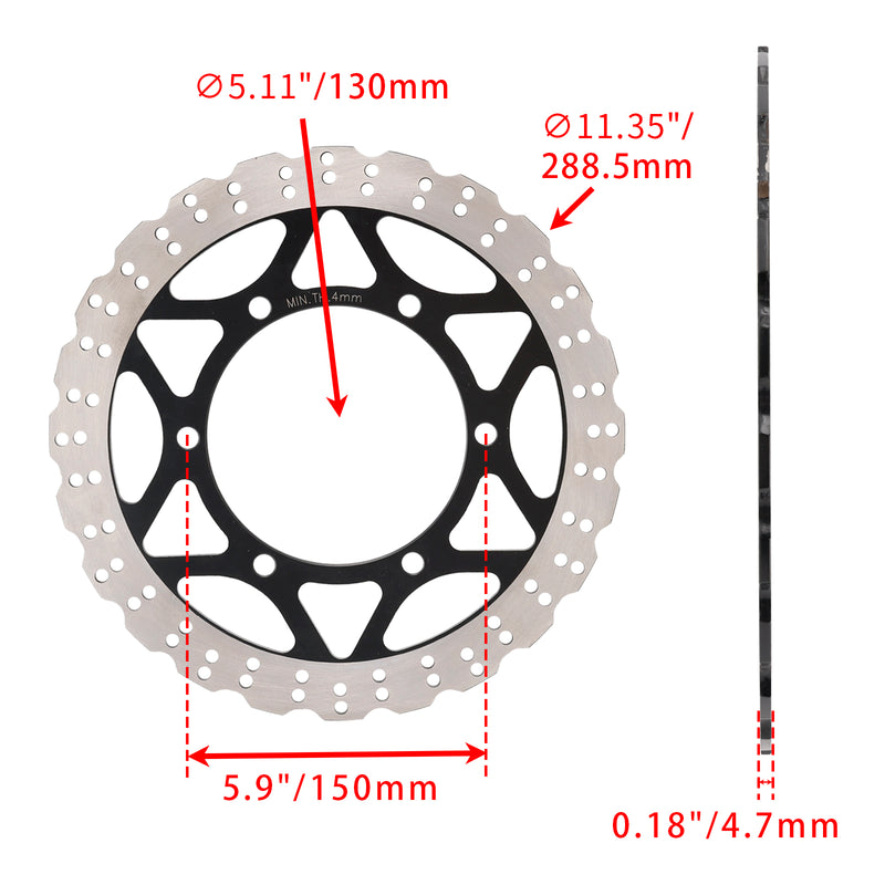 Front & Rear Brake Disc For Kawasaki Ninja 250R EX250J 2008 2009 2010 2011 2012