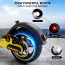 8.5" Electric Scooter for Adult Folding Electric Scooter with 350W Motor 21 MPH Max Speed 25 Miles Long-Range and Deck Lights Yellow