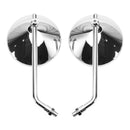 PAIR CHROME 4" ROUND MIRROR 10MM REARVIEW MIRRORS CLASSIC OLD SCHOOL STYLE