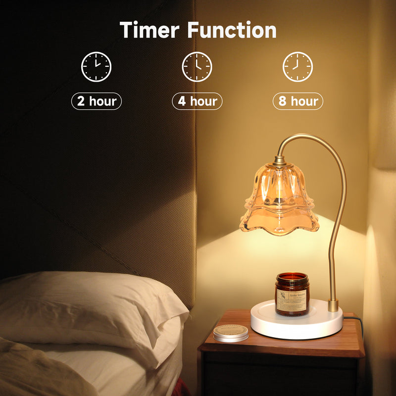 2 Bulbs Candle Warmer Lamp with Timer Compatible with Large & Small Candle Jars