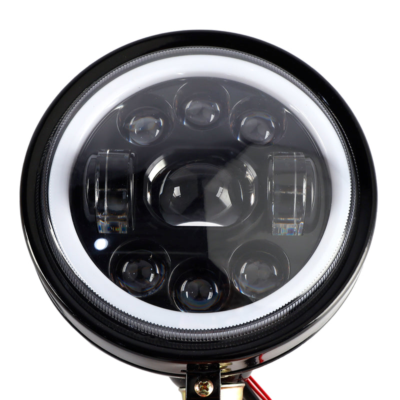 5.75" Spotlight Headlight Fog 9-Bulbs Black