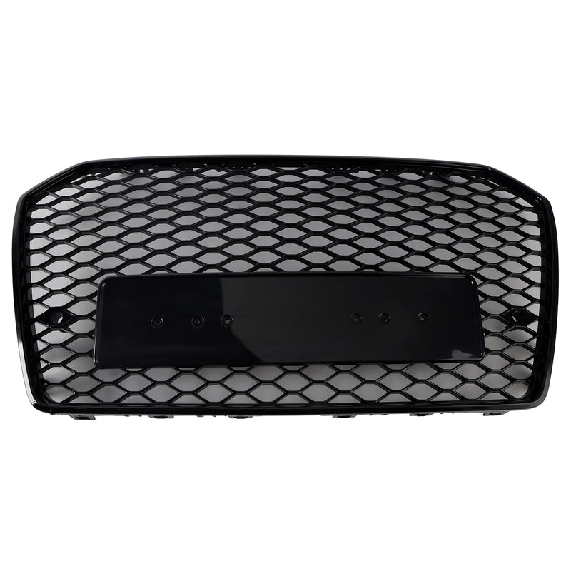 RS6 Style Front Honeycomb Mesh Grille Grill Fit Audi A6 S6 C7 2016-2018 Black