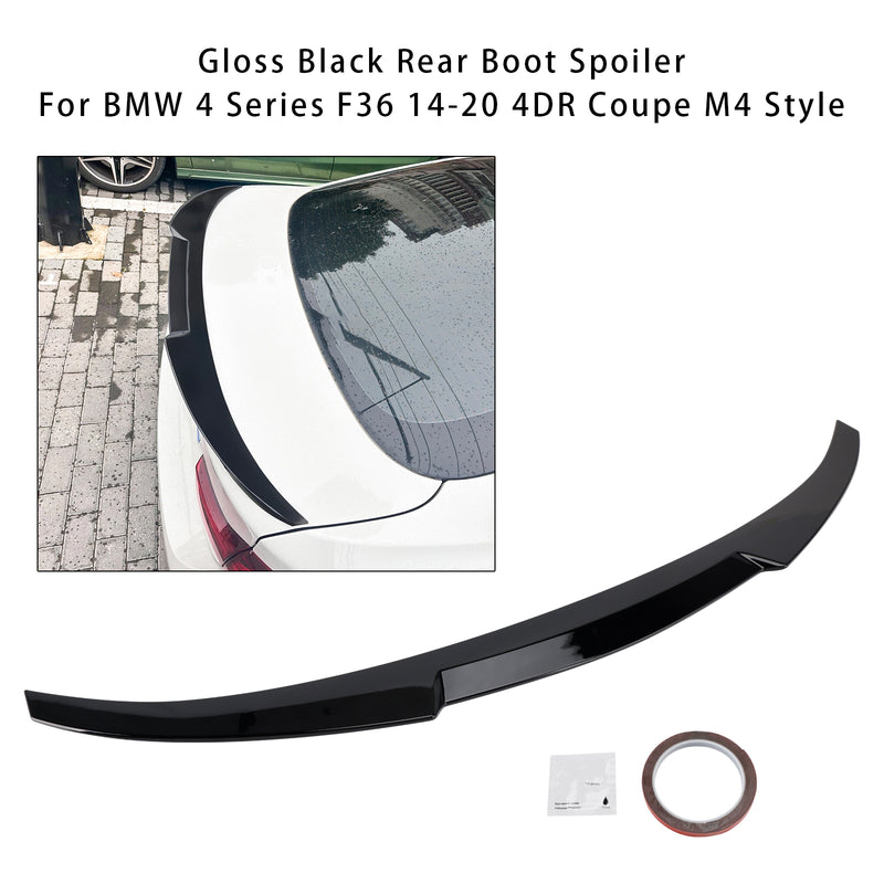 Gloss Black Rear Boot Spoiler For BMW 4 Series F36 14-20 4DR Coupe M4 Style