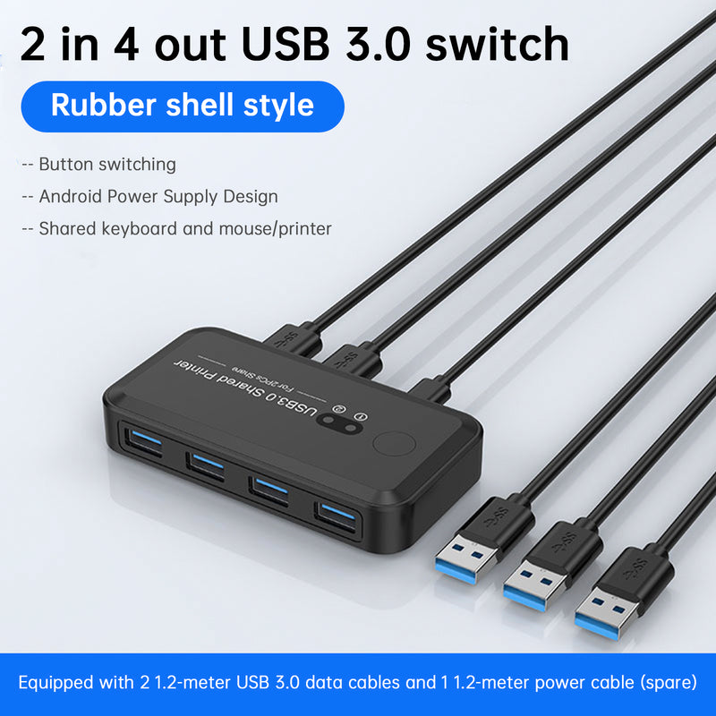 USB3.0 Switcher 2-Input 4-Output Keyboard Mouse High-Speed Peripheral Switch
