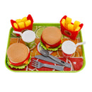 Hamburger Waffles Fries Drink Play Food Pretend Toy Kitchen Set Children Toy Set