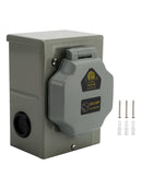 RV 50 Amp Power Inlet Box Outdoor Receptacle 3 Prong Locking Plug with LED Light