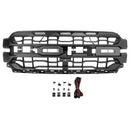 Black Front Bumper Grille Grill Fit Ford F150 2024+ With LED