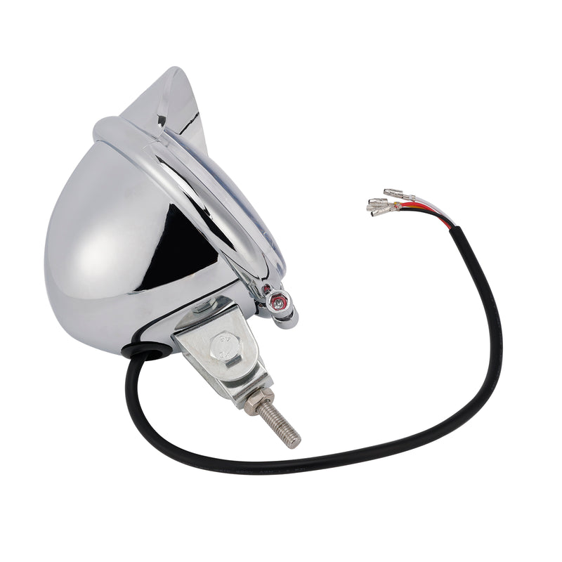 Motorcycle Beam Headlight Fog Lamp Custom Chrome