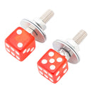 M6 Plastic Custom Head Dice License Plate Frame Screws Bolts Hardware Red X2
