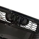 Black Front Bumper Grille Grill Fit Audi A7 C8 S7 2019-2024 W/ACC