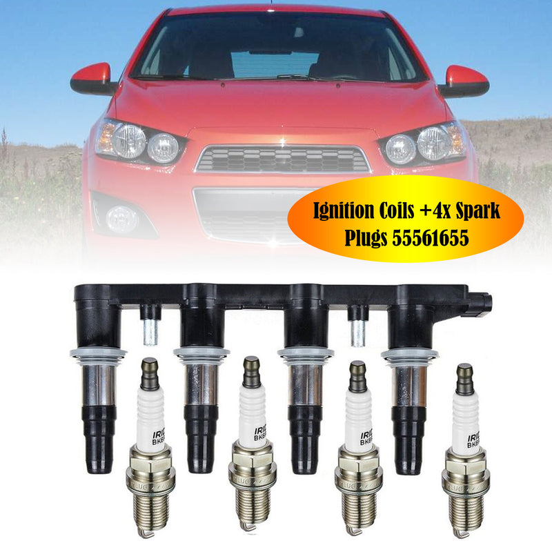 Chevrolet Sonic 1.8L 2012-2018 1x Ignition Coils +4x Spark Plugs 55561655