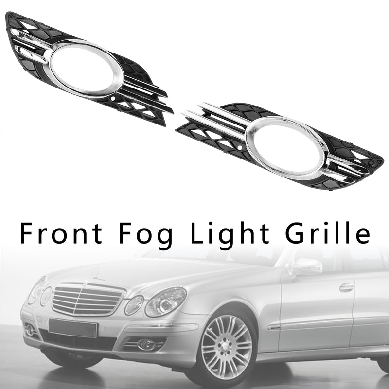 Front Fog Light Grill Chrome Trim Cover Set Fit Mercedes-Benz E-CLASS W211 07-09