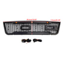 Black Front Bumper Grill Grille Fit Ford E150 E250 E350 2003-2007 With Led
