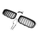 2015-2017  Fit BMW 1 Series F20 F21 Double Line Front Kidney Grill Grille Black