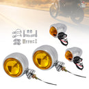 #D20 Motorcycle Spotlight Headlight Fog Beam Chrome Fit For Motorcycle Scooter