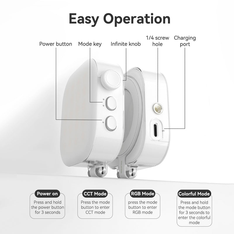 Full Color Mobile Phone Magnetic ICE Cube Light Mini Beauty Photo Pocket Light