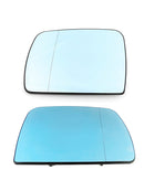 Blue Heated Left&Right Driver Side Wing Mirror Glass For BMW X5 E53 1998-2006